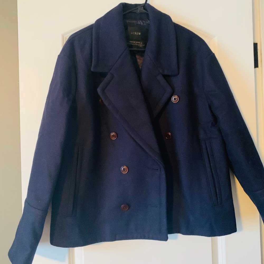 J. Crew Navy Wool Pea Coat